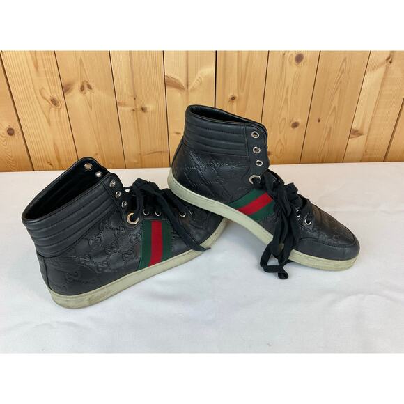 Gucci Signature Flag Hi Top Men's Shoes, Size 7 - Picture 1 of 7